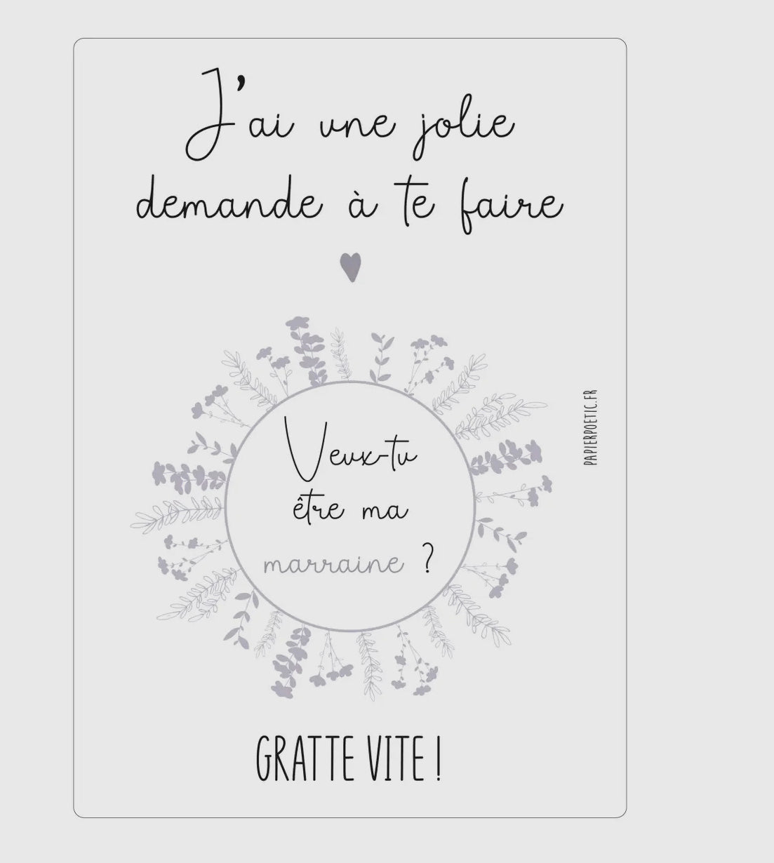 Carte à gratter “marraine”