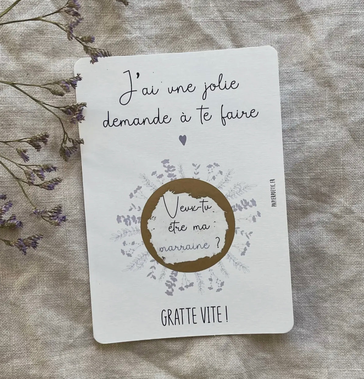 Carte à gratter “marraine”