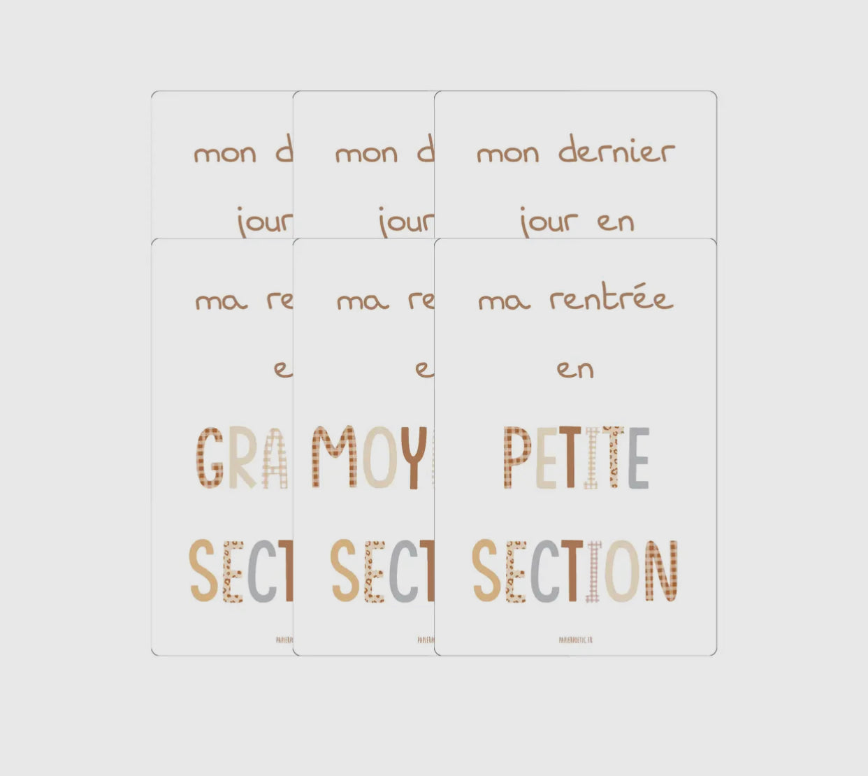 Cartes souvenirs école maternelle