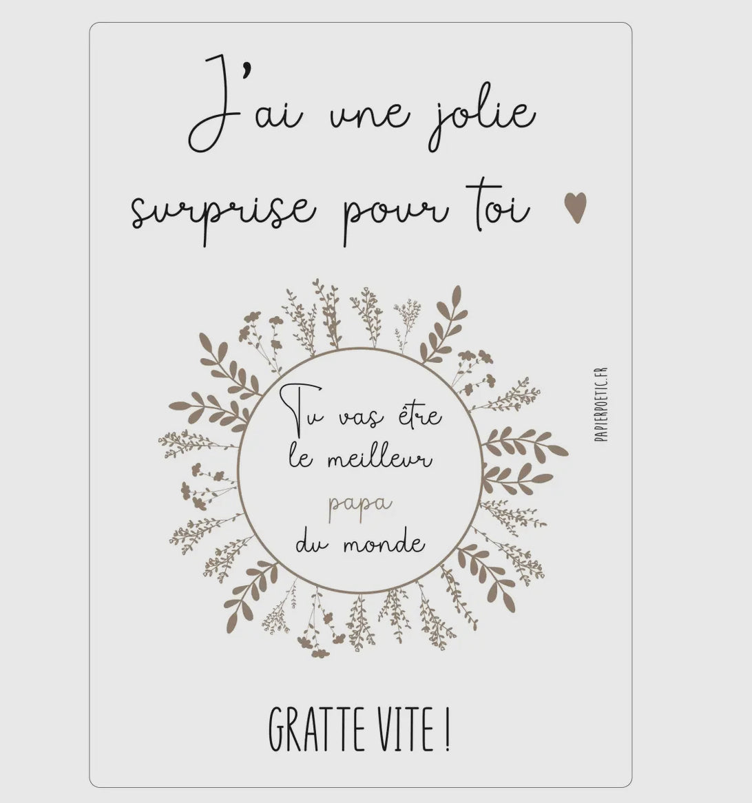 Carte à gratter “papa”