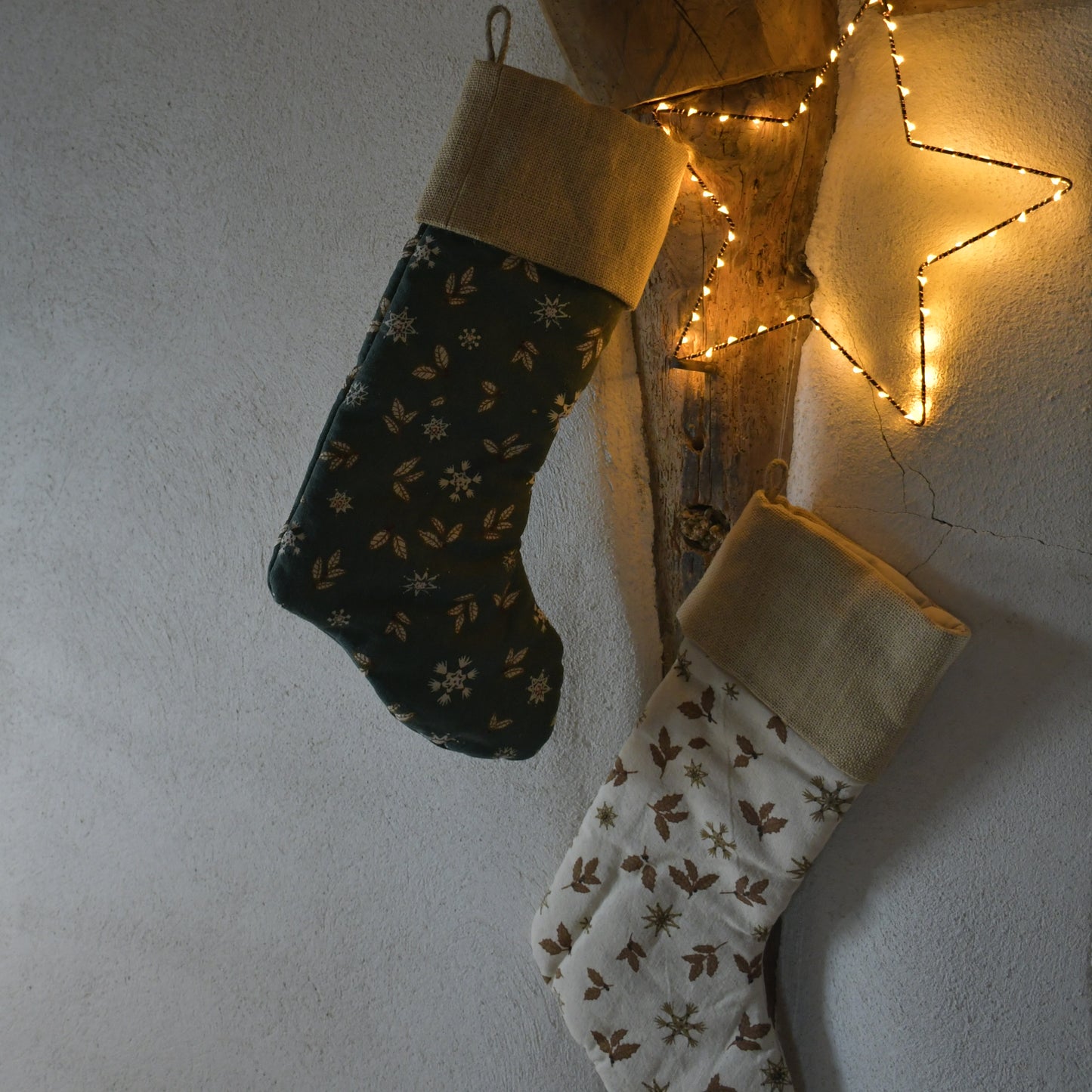 Chaussette de Noël naturel vert