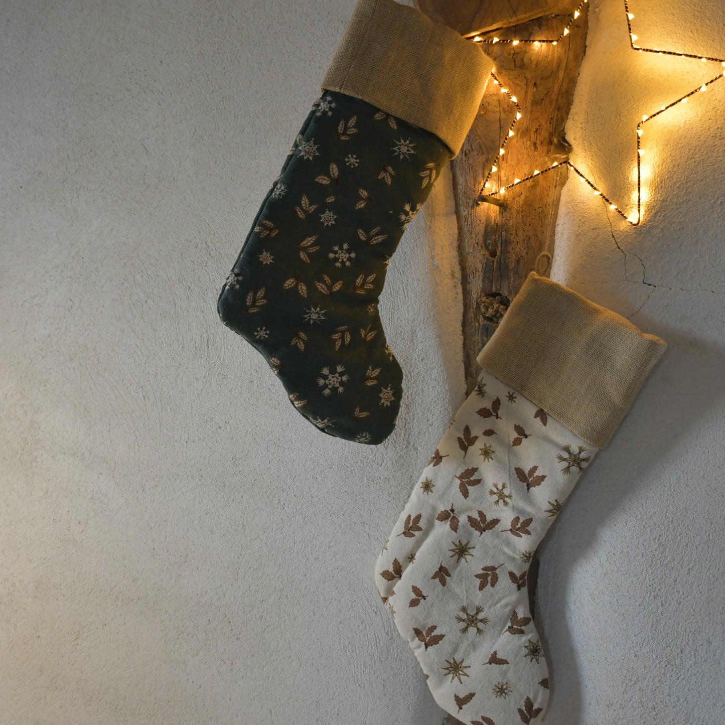 Chaussette de Noël naturel cannelle