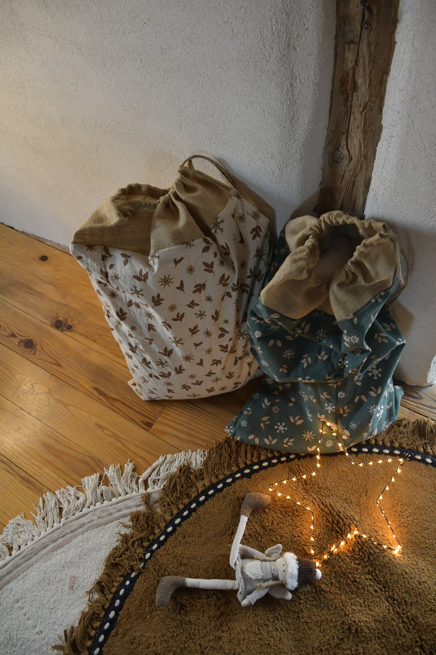 Sac à jouets naturel cannelle