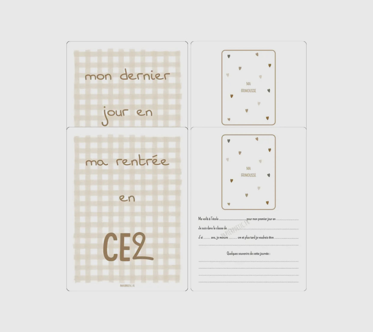 Cartes souvenirs école primaire