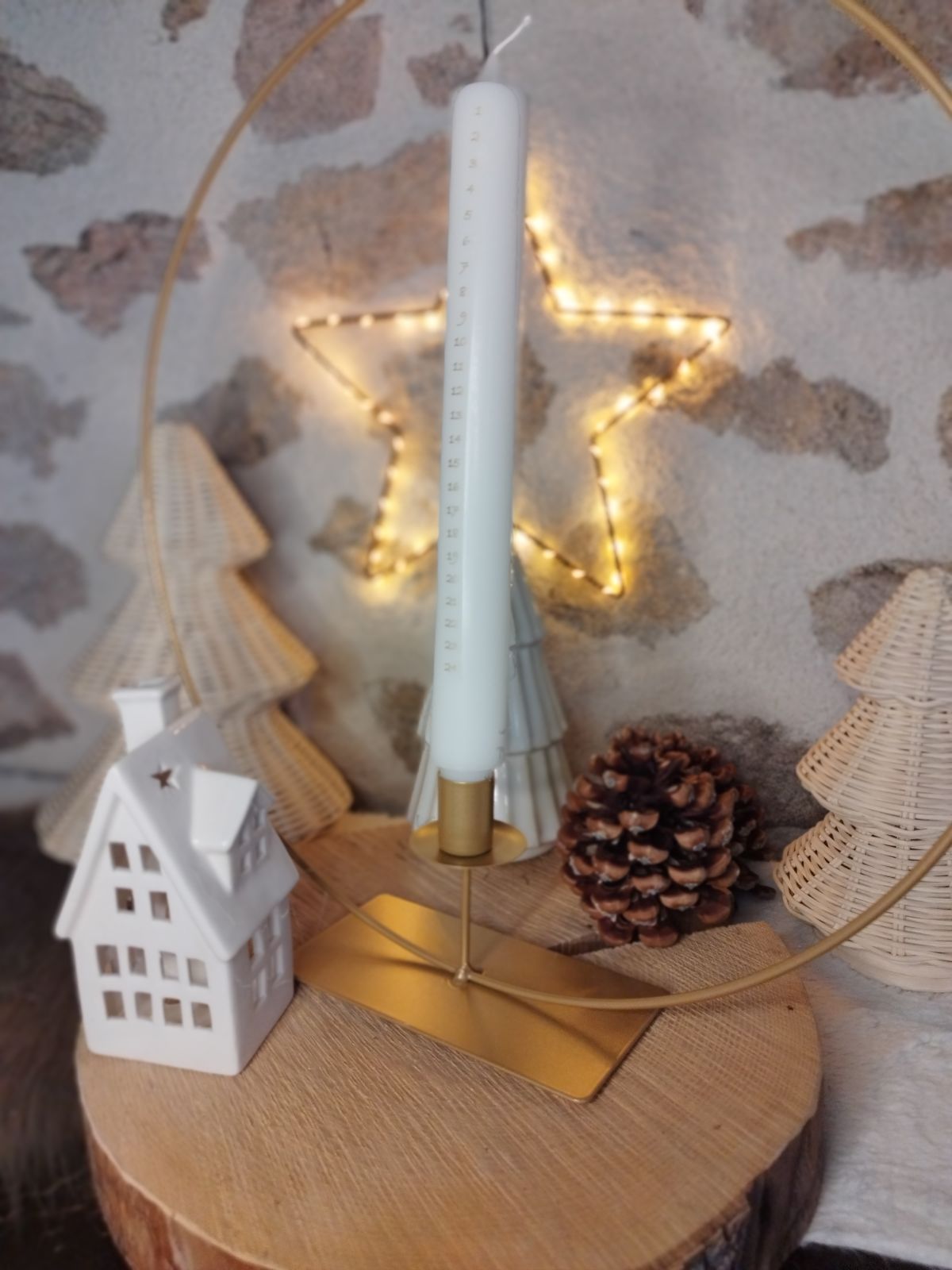 Bougeoir anneau en métal Or