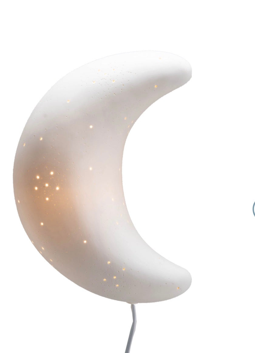Lampe murale porcelaine lune