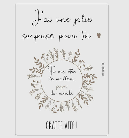 Carte à gratter “papa”