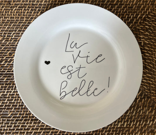 Grande assiette la vie est belle