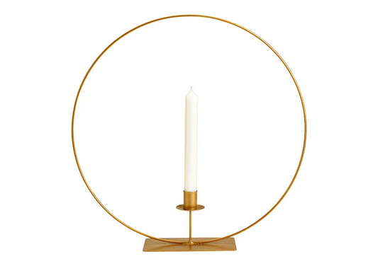 Bougeoir anneau en métal Or