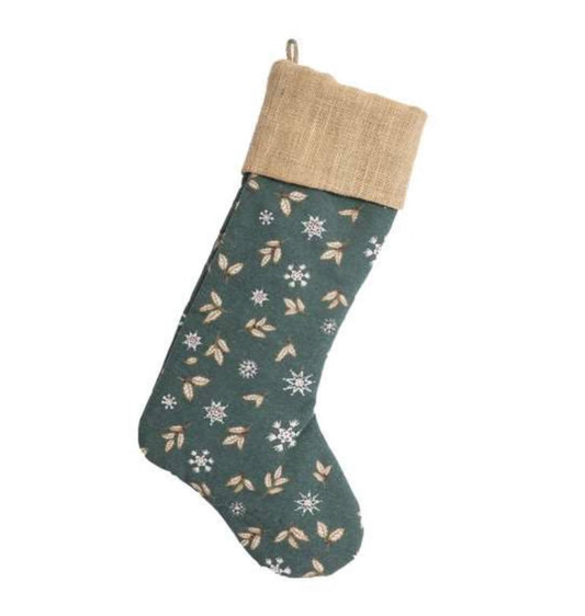 Chaussette de Noël naturel vert