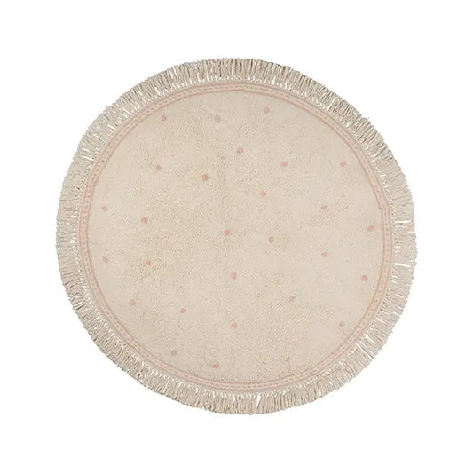 Tapis enfant à pois rose